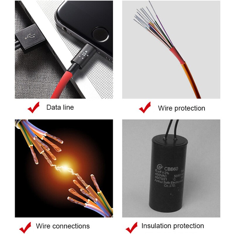 127 Pcs Black Electrical Cable Tube kits Tubing Wrap Sleeve Wire Cable Insulated Sleeving heat shrink tubing Set