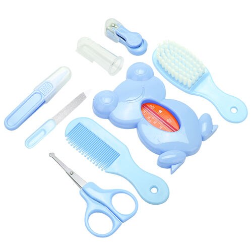 8 stk/sæt baby sundhedspleje kit bærbart nyfødt baby plejesæt negleklipper saks hårbørste kam sikkerhedspleje sæt babypleje
