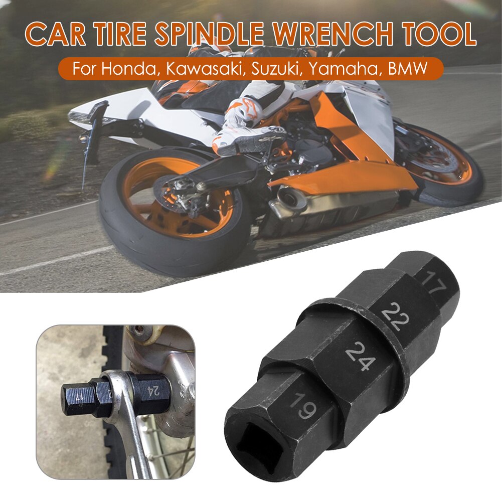 4 in 1 Motorcycle Front Axle Spindle Hex Allen Key Socket 17mm 19mm 22mm 24mm Removal Tool Personal Motorcycle Accessories
