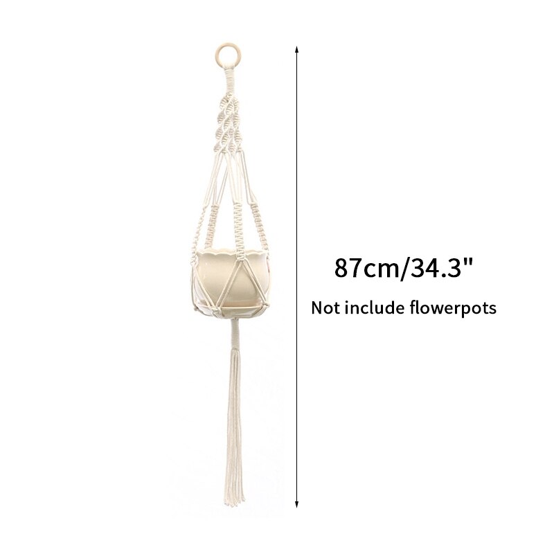 Nordic Opknoping Manden Bloempot Plant Houder Vintage Katoen Muur Opknoping Mand Bloempot Netto Macrame Plant Hangers Thuis Decor: S9   Hanging Baskets