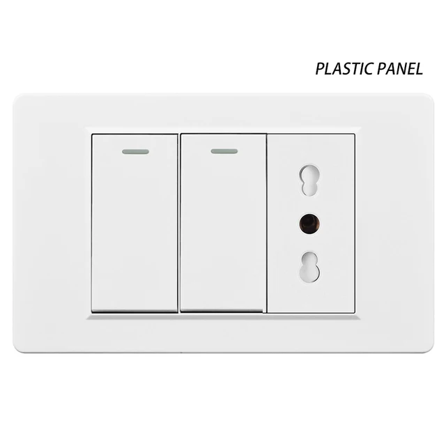 Italy Switch Wall Sockets USB Type-C Chile Plug 16A Chilean Outlets Italian EU Power Socket Tempered Glass Panel Home Office: green