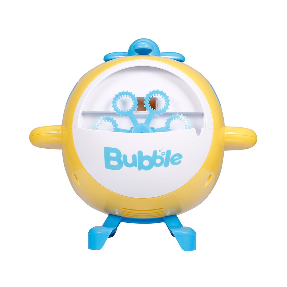Máquina de burbujas JJRC V07 para niños con forma de helicóptero, juguete burbujeante automático para niños, juguetes de verano para actividades al aire libre: Amarillo