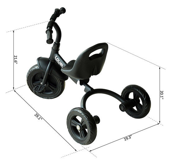 Homcom Driewieler Met Deurbel Speciale Spatbord Wiel Voor Jongen Kids 74X49X55 Cm Zwart