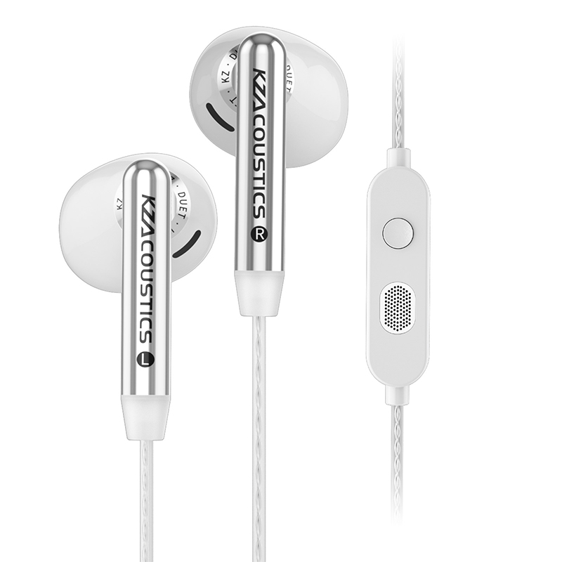 KZ Duet Quad Core Dual Dynamic Drivers Earphones In Ear Wired Earbuds for Music Gaming HiFi Sound Stereo Headset: black