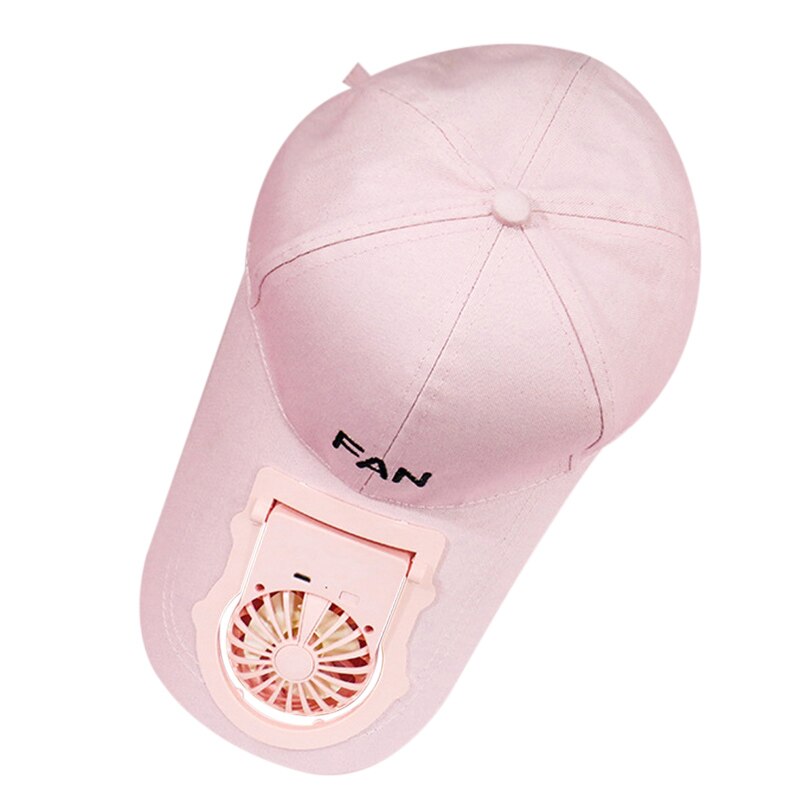 Casquette de chargement USB avec ventilateur nouveauté chapeau de golf de Baseball casquette à visière chapeau de soleil sur la casquette casquette à rabat avant casquette de chapeau avec ventilateur: Rose