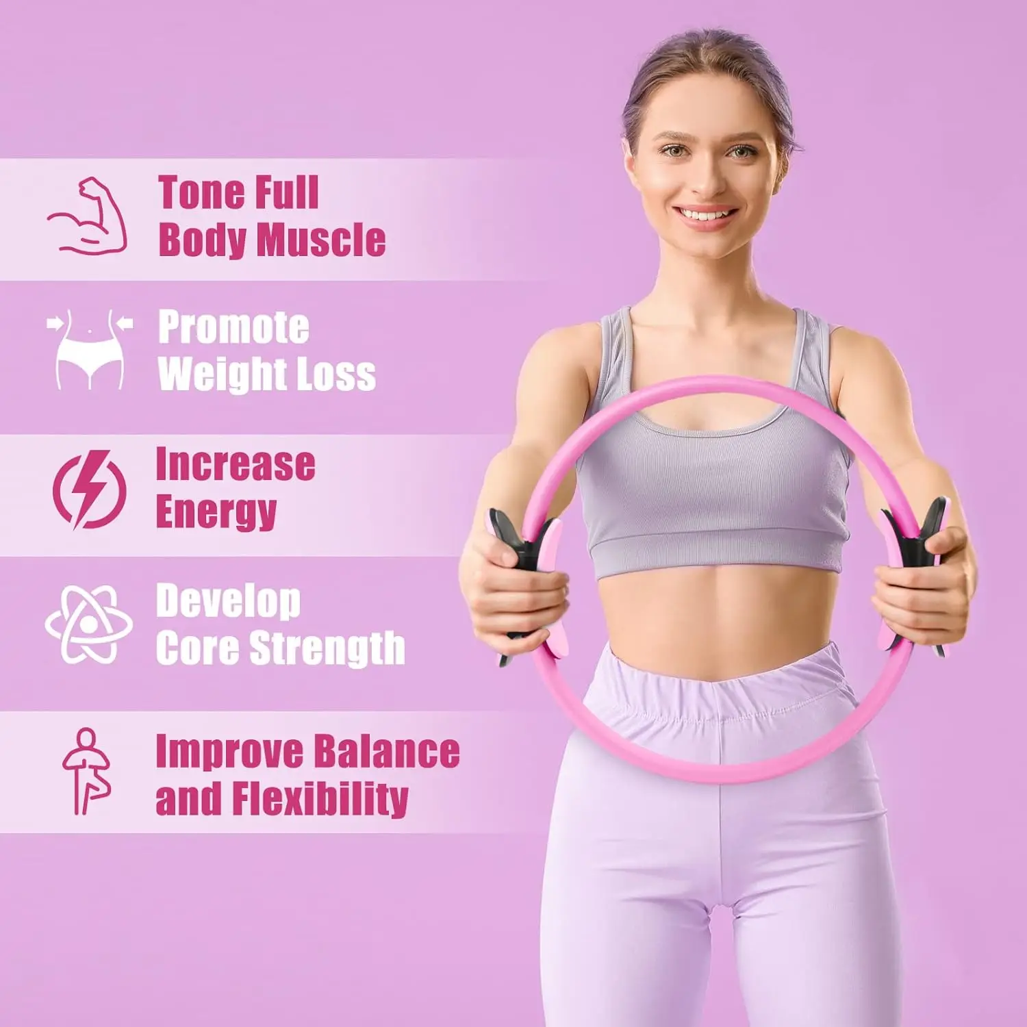 Anillo de Pilates, círculo mágico de Fitness para tonificar muslos, abdominales y piernas, entrenamiento de resistencia, deporte corporal, Fitness, Yoga