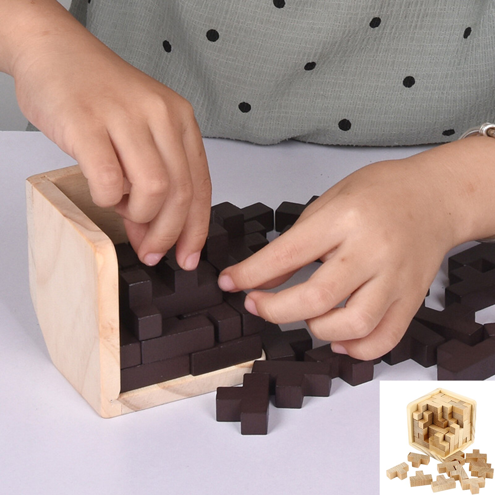 54 stuks houten t-vormige 3d , bouwpuzzel, hersenkraker, luban lock, educatief speelgoed voor kinderen