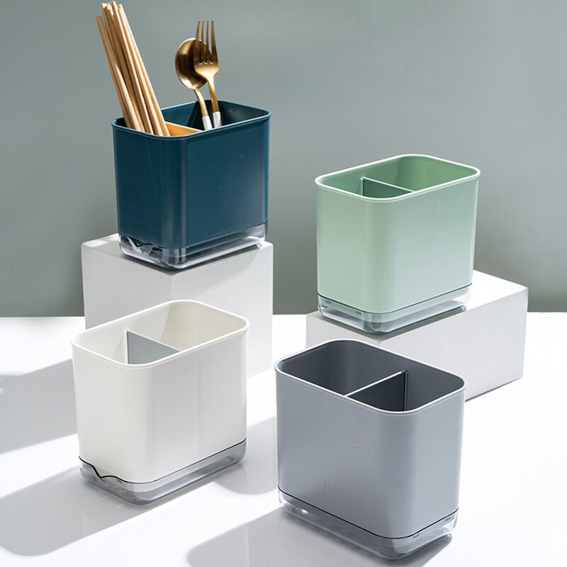 Multifunctional Spoon Fork Knief Chopstick Drain Box Tableware Storage Holder Double Layer Cutlery Shelf Kitchen Organizer Rack