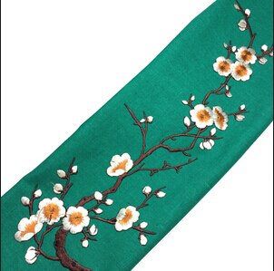 Plommonblom blomma applikation kläder broderi lapp tyg klistermärke stryk på sy på lapp hantverk sömnad reparation broderad: Beige
