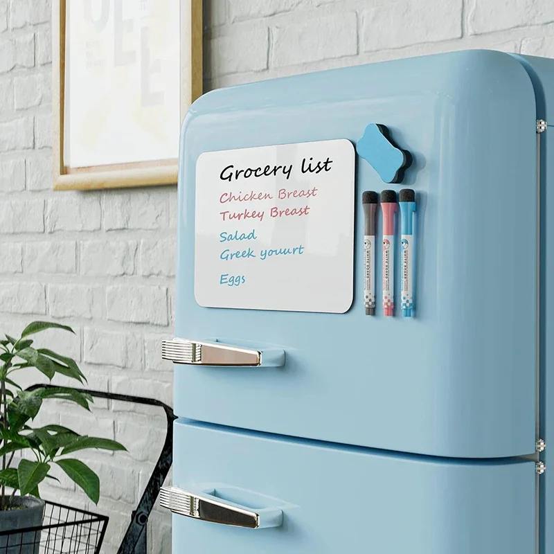 Magnetisch whiteboard, droog uitwisbaar bordblad voor koelkast, koelkaststicker 11,8 "x 8,2" organisator en planner