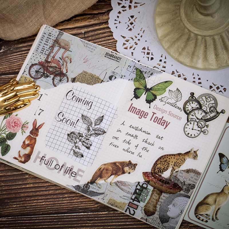 50 Stks/pak Jaar Oude Serie Zwavelzuur Papier Sticker Zak Diy Decoratieve Afdichting Esthetische Stickers Scrapbooking Briefpapier