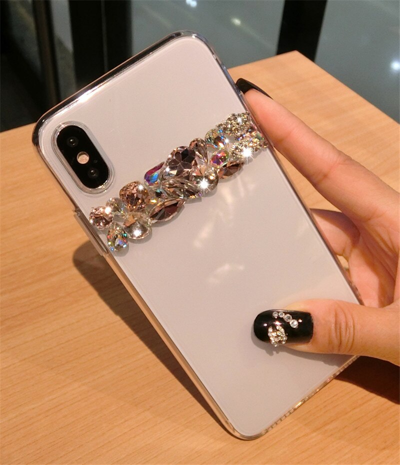 Semplice Cassa del Rhinestone Per LG V40 V50 G8 Q60 K40 K50 ThinQ X power 3 di Cristallo della Cassa di Pietra per LG thinQ G8S Stylo 4 3 Hoesje Coque