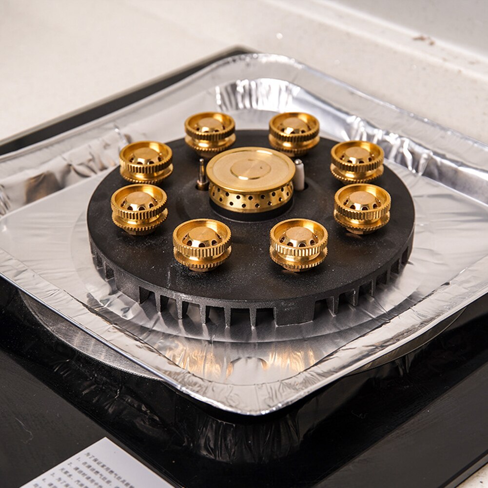 Lot de 20 housses de cuisinière jetables en aluminium résistant à l'huile et à la chaleur, pour four à gaz, tampon de nettoyage pour la cuisson