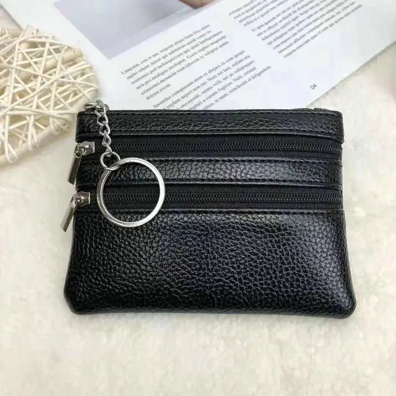Geldbörse aus pu-leder mit reißverschluss, münzfach, aufbewahrungstasche für kopfhörerkabel, etui, Mini-ausweishalter, kreditkartenetui, organizer, lippenstifttasche
