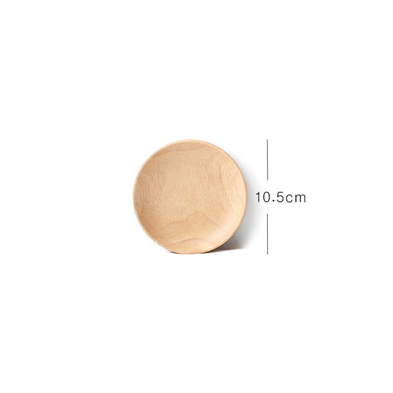 Whole Wood Lovesickness Wooden Tray Tableware Round Solid Wood Plate Dishes Saucer Tea Tray Dessert Dinner Plate Home Dinnerware: Round-10.5cm