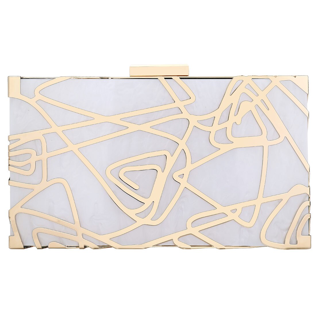 Acryl schwer-Oberfläche Kasten Taschen Hochzeit Kupplung Tasche Geometrische aufbringen Weibliche modisch Party Schulter Geldbörse Rechteck Beutel: weiß