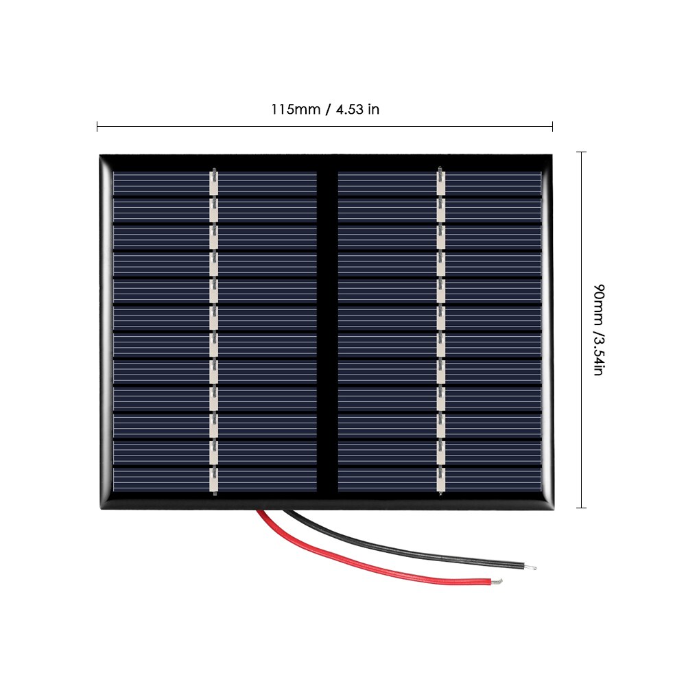 1.5w 12v solpanel batteri udendørs stik polykrystallinsk silicium solcellepanel solcelle til diy strømoplader 115*90mm