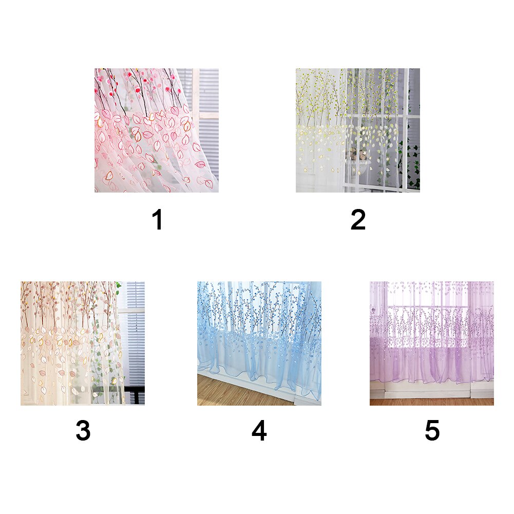 2m Window screening balcony finished product burnout flower tulle curtain for living room kitchen curtains