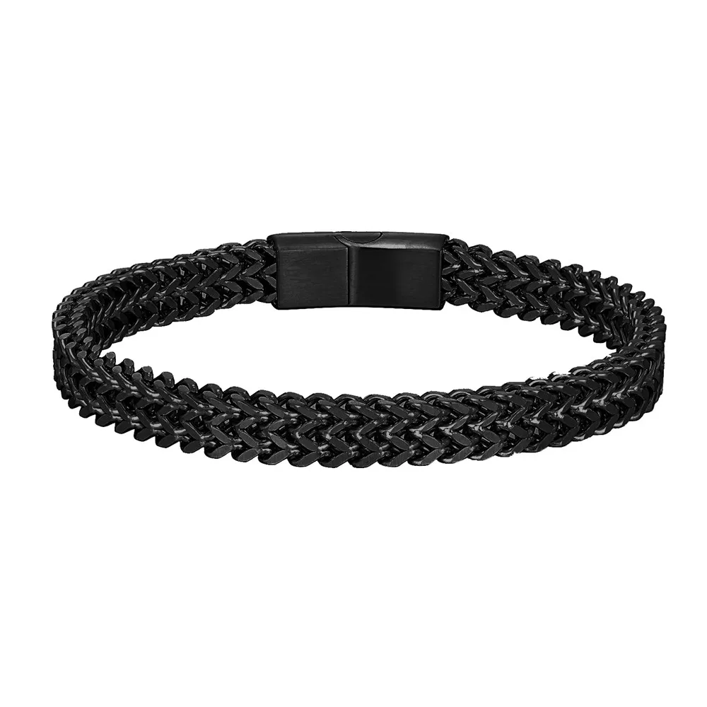 MKENDN 8MM Blauw Rvs Kinketting Armband Mannen Vrouwen Ketting Armbanden & Bangles Hip Hop Biker Sieraden: 21cm / Roest Rood