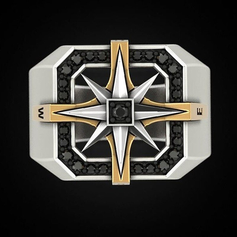 Männer Jahrgang 925 Silber Wikinger Kompass Dichtung Ring Schmuck Ring Silber 925 Schmuck für Männer größe 7-12