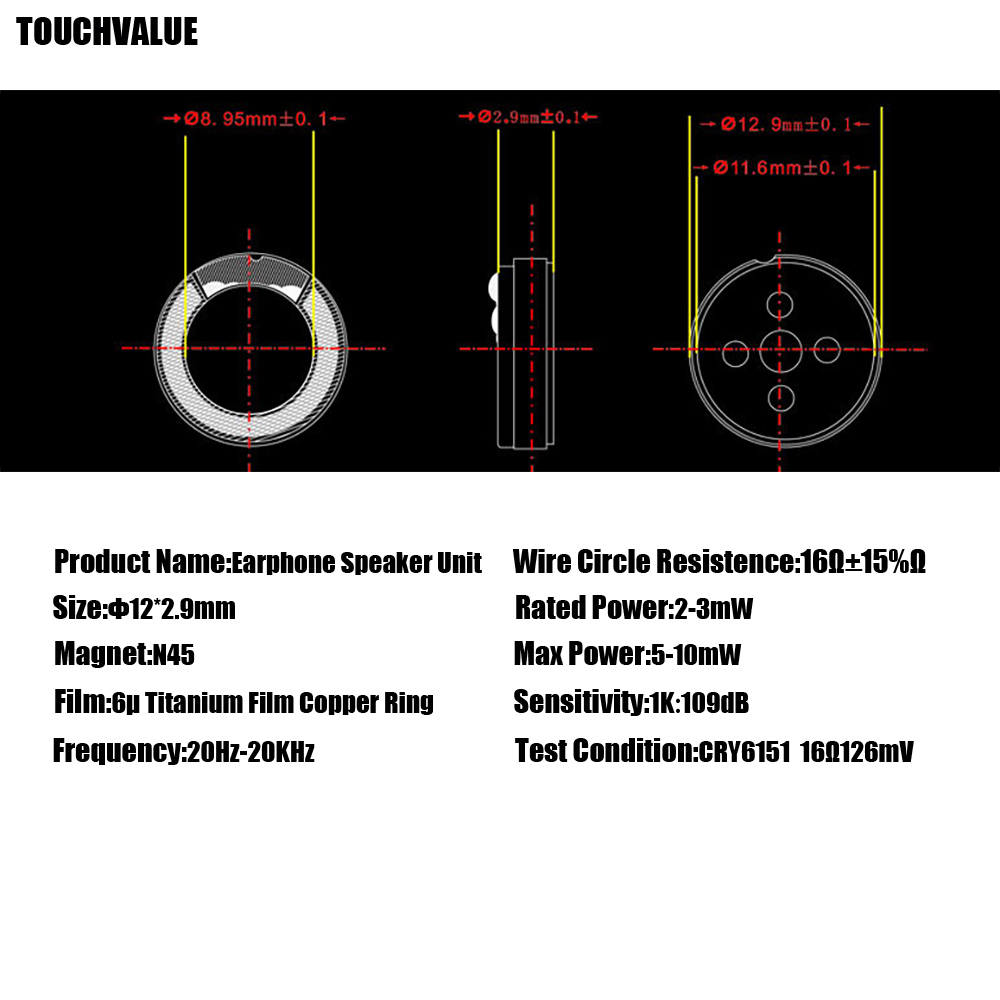 1 Piece 13mm Speaker Unit Replacement Parts For Apple Earphone Ultra