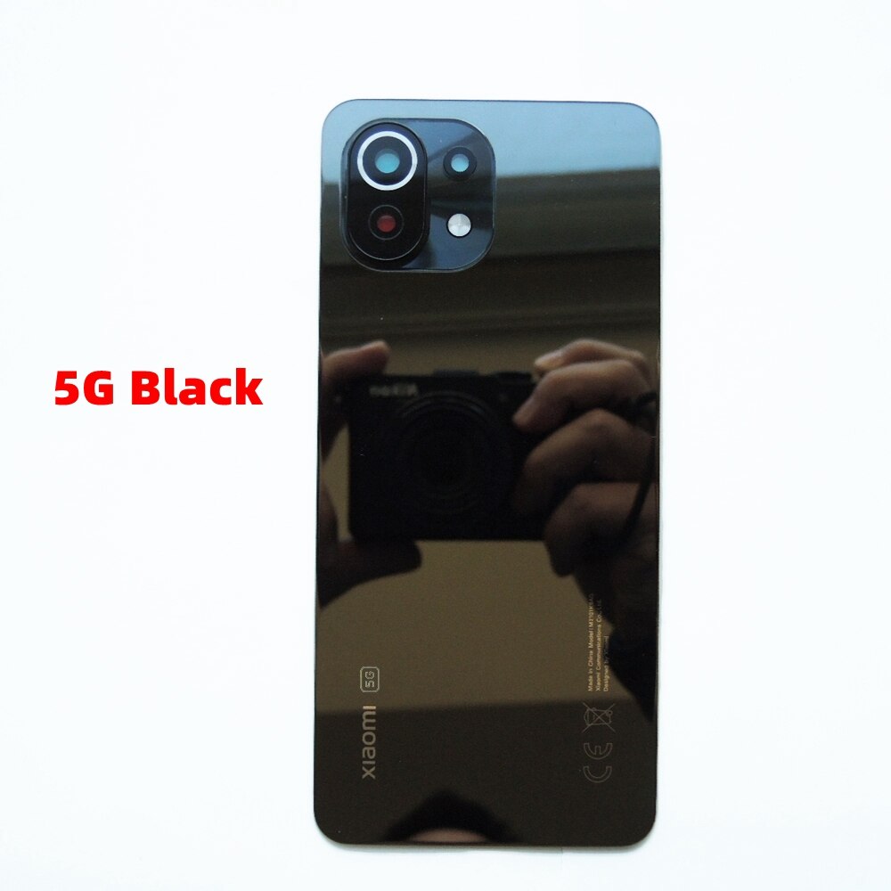 Original för xiaomi  mi 11 lite 5g ne baklucka  mi11 lite med kamera glas lins bakre batteri glasdörr hölje fodral delar