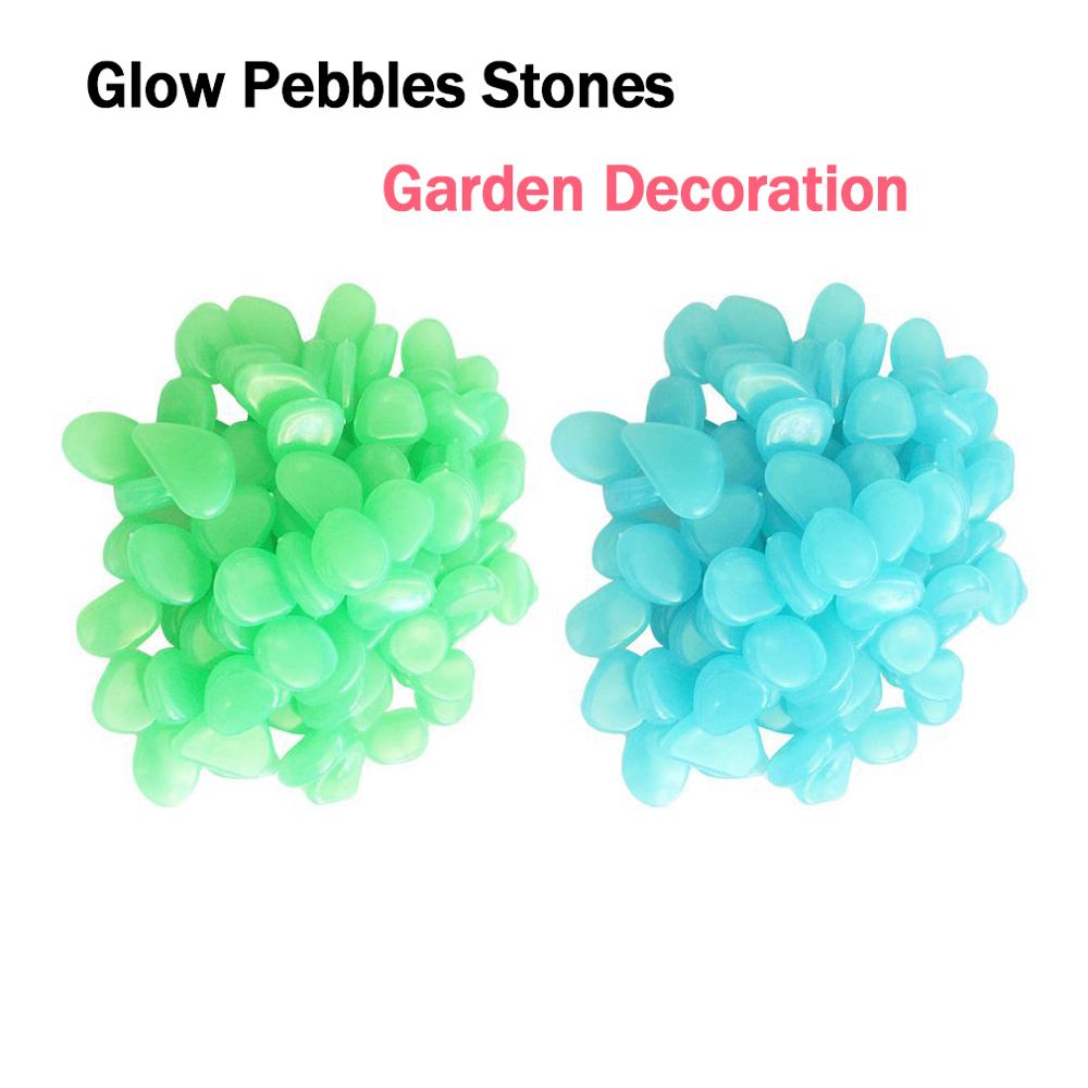 100 Stks/pak Glow Pebbles Stones Tuin Lichtgevende Gloeiende Steen Thuis Aquarium Gebruik Tuin Decoratie Voor Loopbruggen Tuinpad