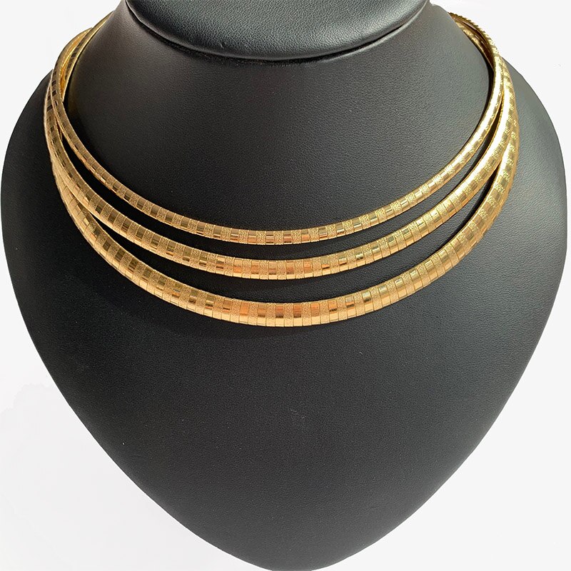 4 6 8Mm Rvs Choker Voor Vrouwen Kraag Kettingen Kettingen Stijl Snake Chain Voor Meisje: GOLD / 6MM45CM