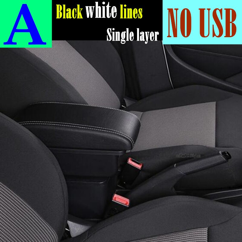 For TOYOTA Yaris armrest For TOYOTA Yaris Vitz Car armrest box car accessories central storage box Retrofit parts with USB: A white line No USB
