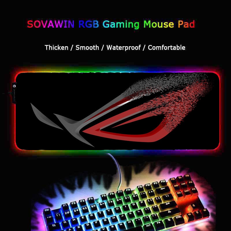 MRGBEST Republic of Gamers Mouse Pad LED RGB Gaming Accessories Desktop Pads Smooth Durable Colorful Mice Mat