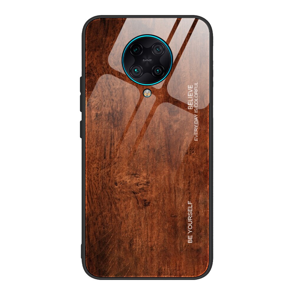 For Xiaomi Poco X3 Case Tempered Glass Wood Grain Protective Cover For Xiaomi Poco X 3 poco x 3 Funda: 02