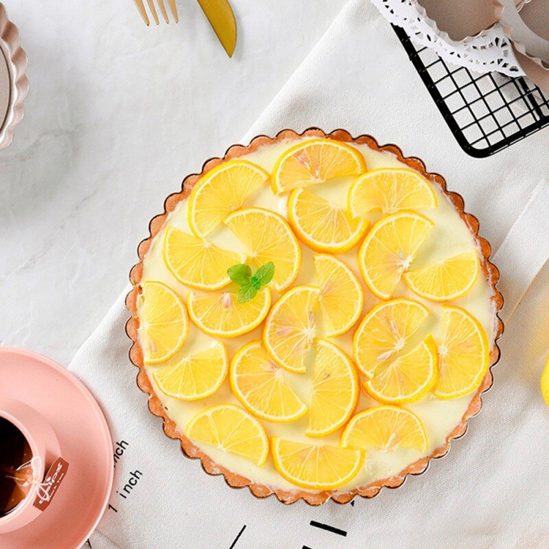 8/10/12 Inch Non-Stick Tart Pan Pie Pizza Pan Round Baking Quiche Pan Removable Loose Bottom Heavy Duty Bakeware Tools #6