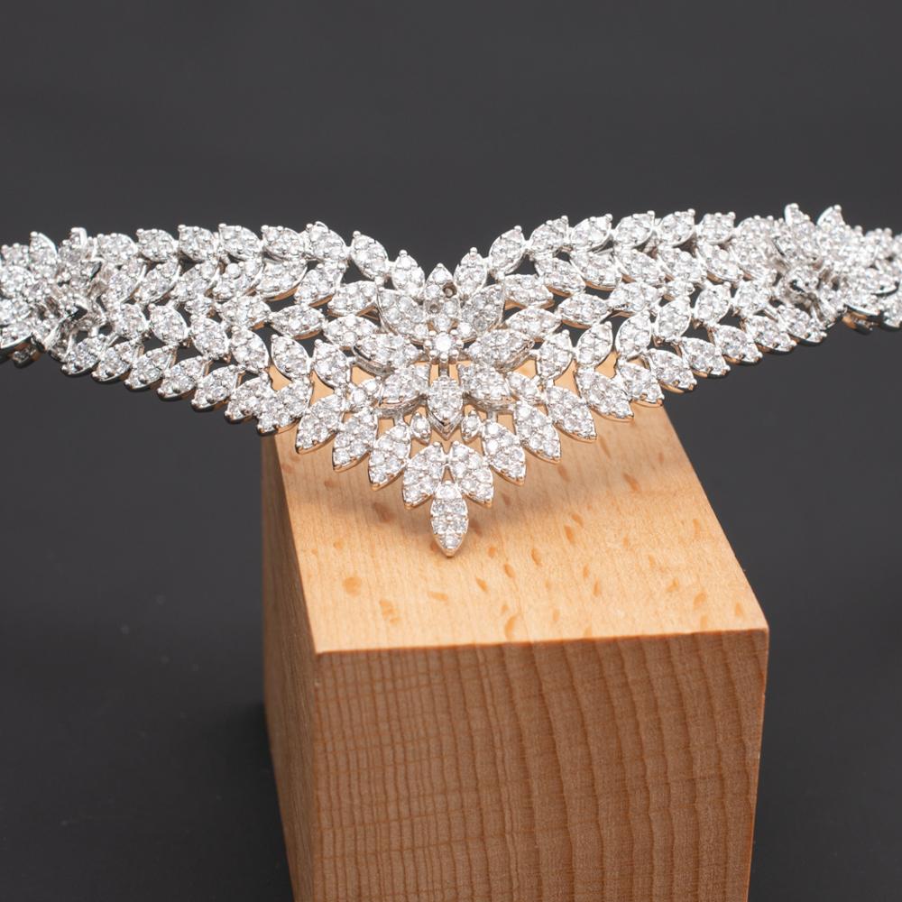 Diadema de circonita cúbica princesa flor Tiara real para la Boda nupcial accesorios de joyería para el cabello accesorios para el cabello CH10145