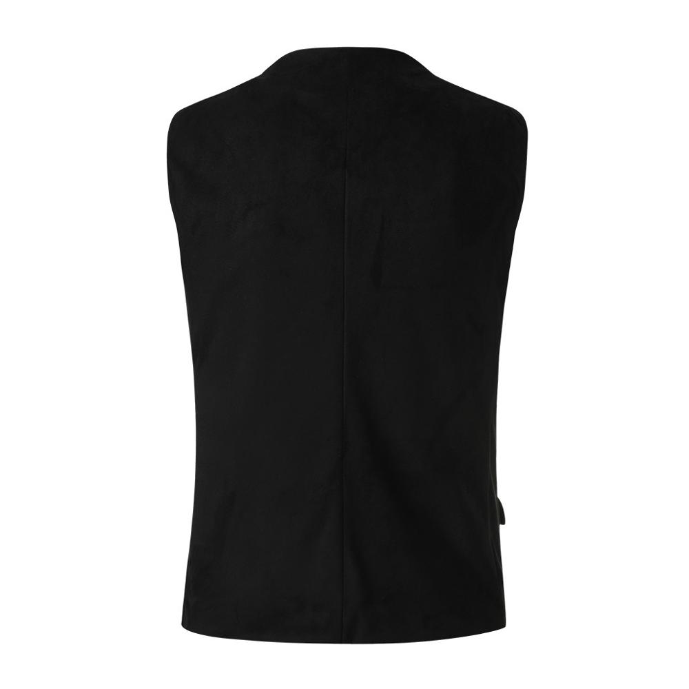 Chaleco de traje Vantage para hombre, chaleco con bolsillos doble botonadura, chaleco de color sólido de mezcla de ante de estilo Casual, ajustado para hombres mayores #