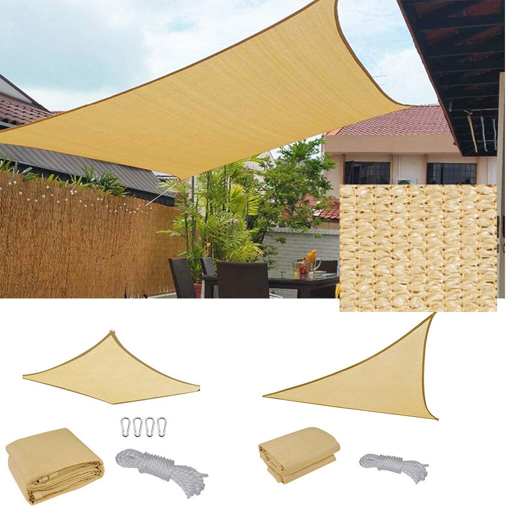 Waterproof Sun Shade Rectangle Square Duty Shade Sail Cloth Hanger Garden Terrace Canopy Swimming Sun Shade Camping Hiking