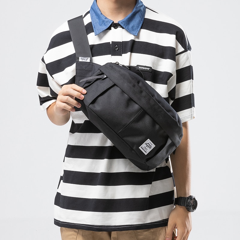 unisex canvas Messenger Bag Patchwork Men Crossbody Bag Large Capacity Casual Travel chest Bag