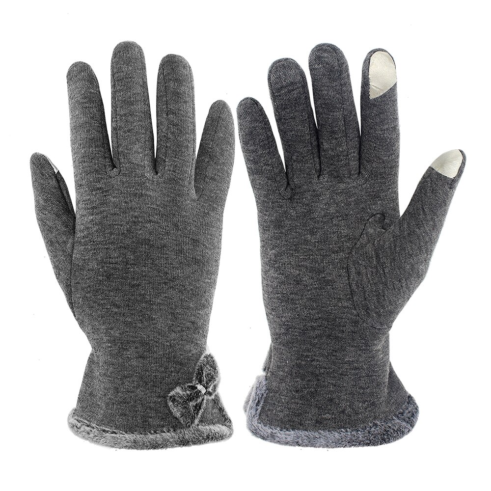 Women Men Touch Screen Winter Gloves Autumn Warm Gloves Wrist Mittens Driving Ski Windproof Glove: Gray