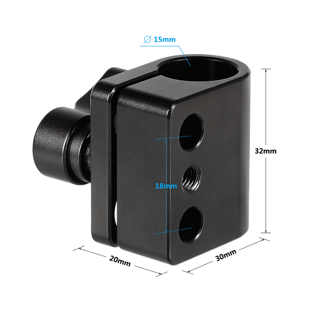 HDRIG 15mm Rod Clamps 15mm Single Rod Clamp &amp; Dual Rod Clamp Adapter With Ratchet Locking Knob For DSLR Camera