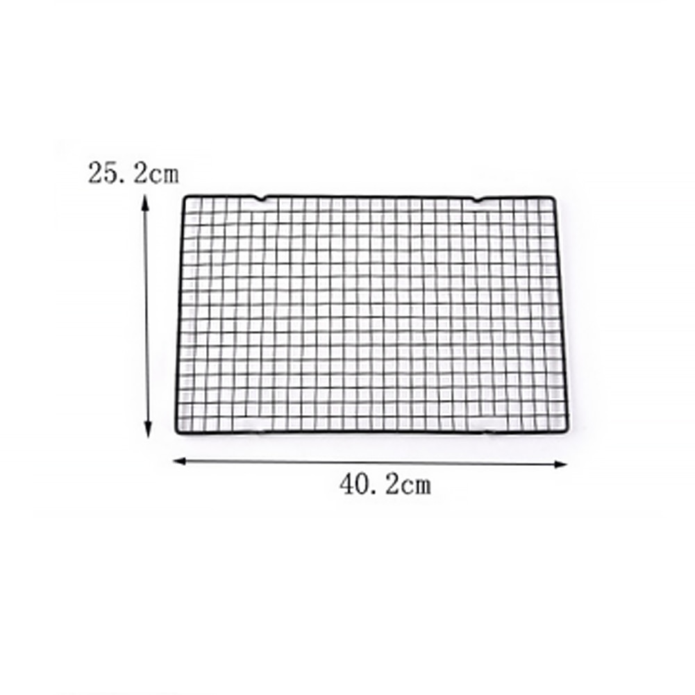 Carbon Steel Wire Grid Cool Rack BBQ Cake Cooling Shelf Safe Oven Kitchen Baking Tools