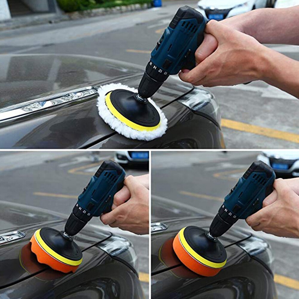 3 tommer bil polering bore pude sæt bil svamp skum polering poler maskine pad sæt til bil polering voksning forseglingsglasur