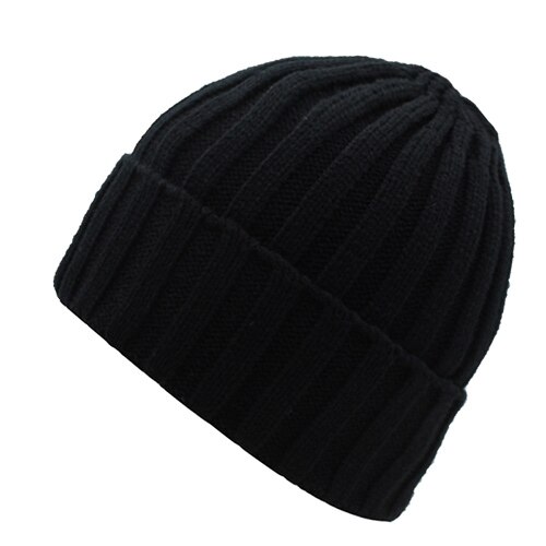 Skullies mössor män vintermössa dam- och #39 ;s vintermössor för kvinnor kepsar sporthuva homme gorro skull kvinnlig stickad mössa: Svart
