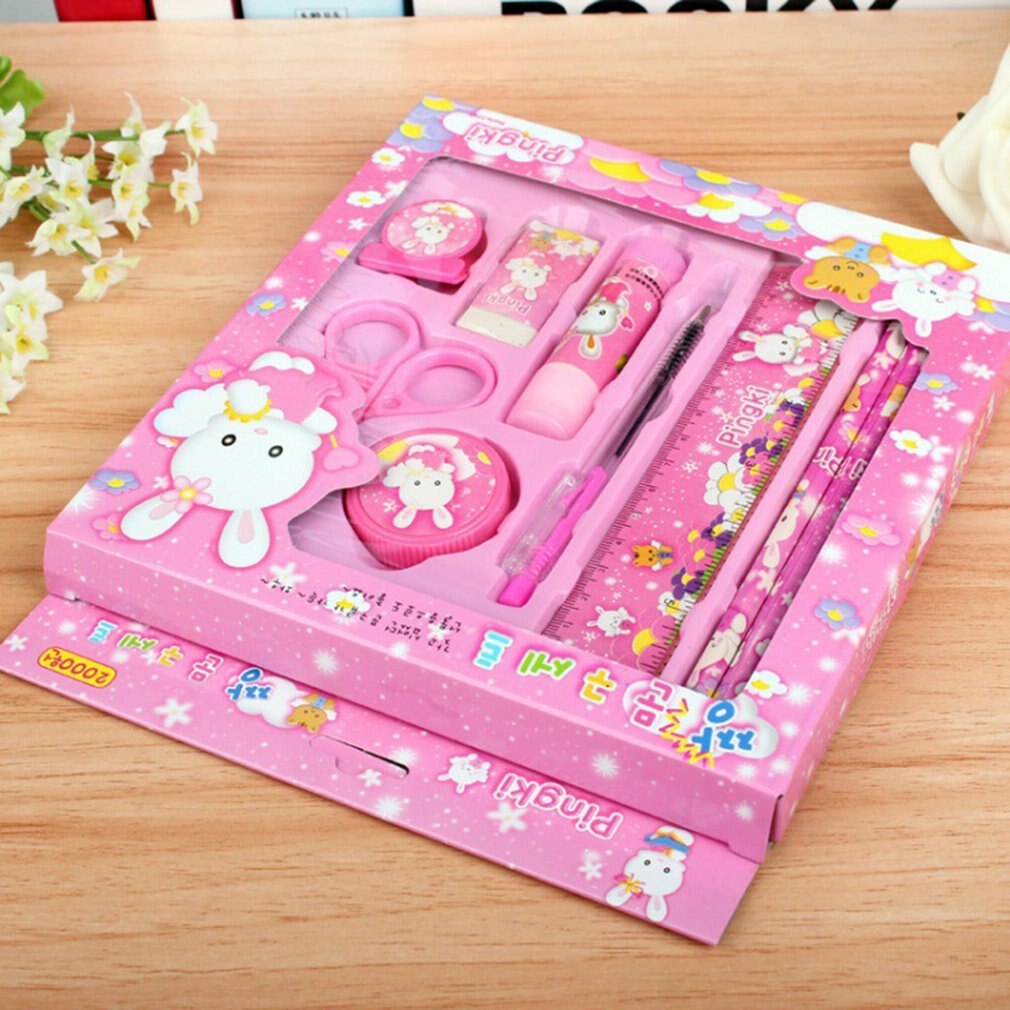 9-Piece Stationery Loaded Stylish Appearance Children'S Stationery Set Primary School Stationery Box