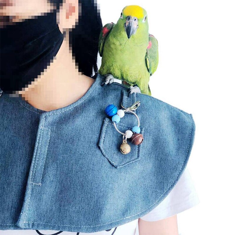 2x Parrot Anti Scratch Shoulder Protector Hang Bird Anklet & Toys Pet Shoulder Pad Diaper Shawl Blue & Yellow