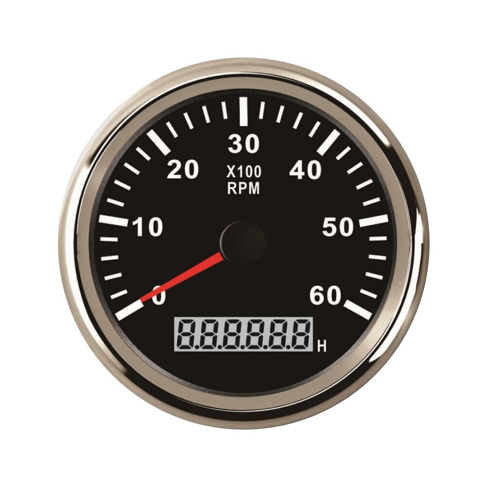 85mm Tachometer with Hourmeter Truck Car Boat Diesel Engine Tacho Meter Sensor Gauge REV Counter with Backlight M16 M18: 6K BS