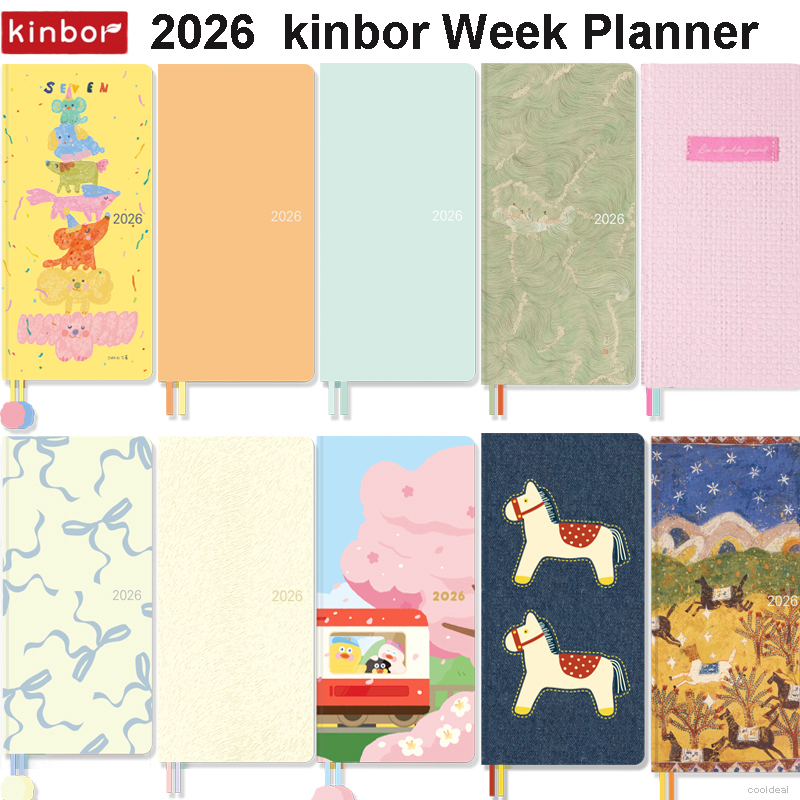 Kinbor Planner Notebook Yearly/Monthly/Weekly Organizer Handbook Goal Tracking Annual Goals Doodling Small Notepad