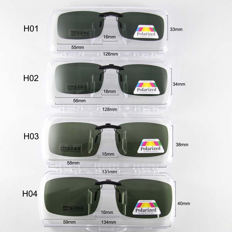 Rui Hao Eyewear Super Licht Zonnebril Clip op Gepolariseerde Zonnebril 4 Size Rijden Brillen Clip Zonnebril Mannen Vrouwen