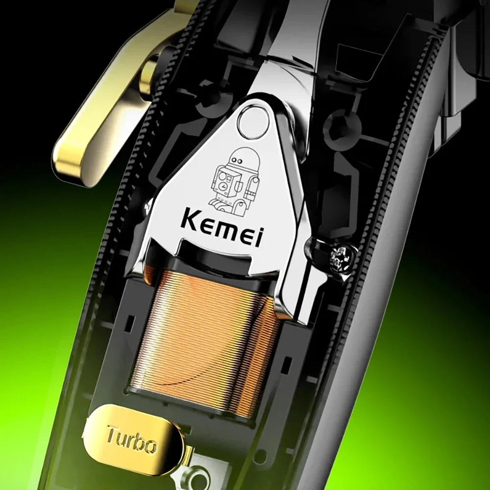 Kemei 2035 hårklipper barber skægtrimmer til mænd magnetisk motor plæneklipper 9000 omdr./min. hårklippemaskine