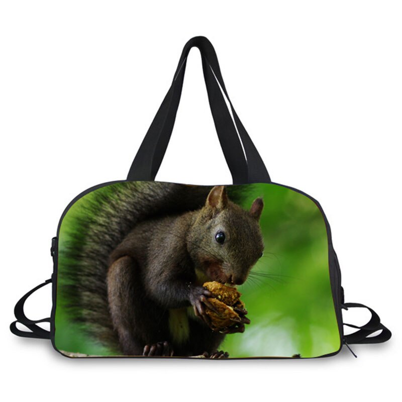 Scoiattolo Animali Modello di Stampa New Fashion Signore di Grande Capacità Sacchetto Dei Bagagli di Stampa Borsa Da Viaggio Sacchetto Dei Bagagli di Viaggio del Sacchetto Casuale: 6133T