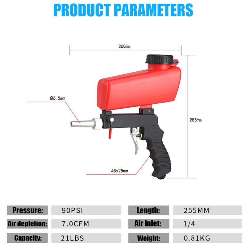 Zandstraalmachine, Hogedrukreiniger Zandstraalmachine Mini Handheld Draagbaar Pneumatisch Aluminium Lichtgewicht Handig
