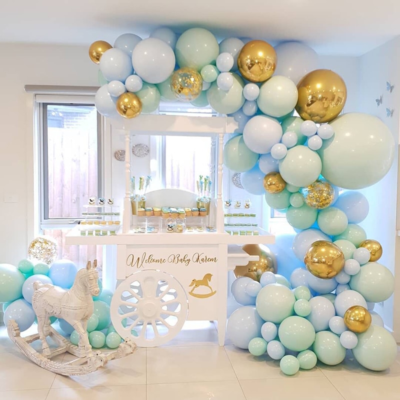 DIY Macaron Blau Minze Pastell 1 Bogen Bausatz Geburtstag Hochzeit Baby Dusche Jubiläum Party Dekoration